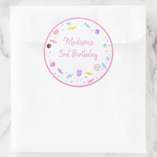 Lollipop-Snoep, zoet Ronde Sticker (Tas)