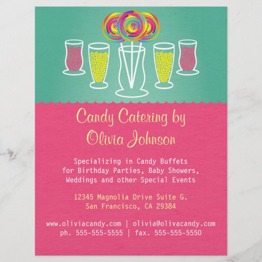 Lollipop Style Snoep Catering Business Flyer (Voorkant)