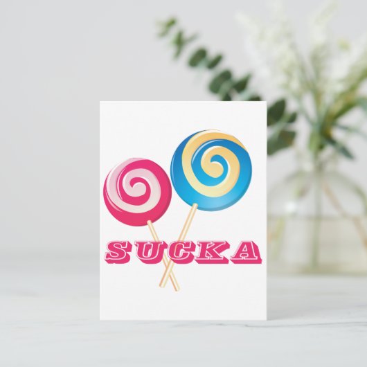 Lollipop Sucka Briefkaart (Staand voorkant)
