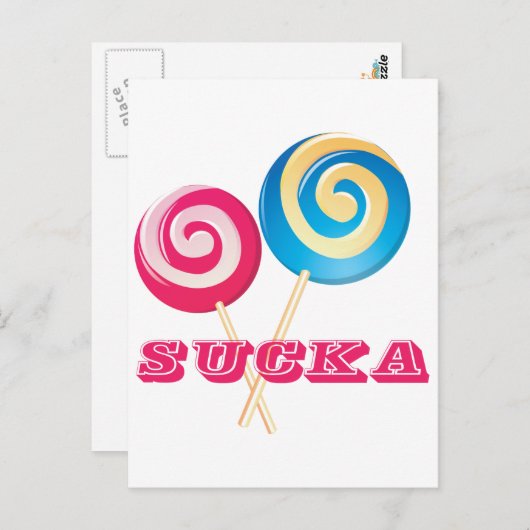 Lollipop Sucka Briefkaart (Voorkant / Achterkant)