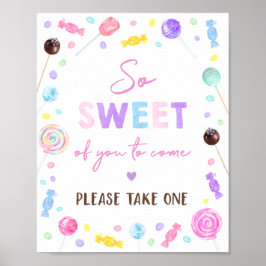 Lollipop Sweet Shop Birthday Treat Sign Poster
