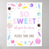 Lollipop Sweet Shop Birthday Treat Sign Poster (Voorkant)