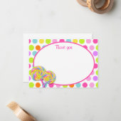 Lollipop Sweet Shoppe Dank U Kaarten Notitiekaartje (Voorkant / Achterkant in situ)