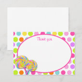 Lollipop Sweet Shoppe Dank U Kaarten Notitiekaartje (Voorkant / Achterkant)