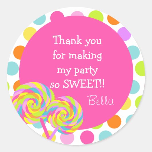Lollipop Sweet Shoppe Favor Stickers (Voorkant)