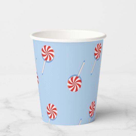 Lollipop Sweet Snoep Blue Kids Verjaardagsfeest Papieren Bekers (Achterkant)