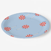 Lollipop Sweet Snoep Blue Kids Verjaardagsfeest Papieren Bordje (Gekanteld)