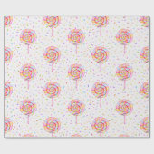 Lollipop Sweet Snoep Caramel druppelt patroon Cadeaupapier (Vlak)
