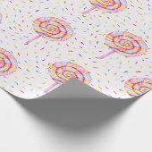 Lollipop Sweet Snoep Caramel druppelt patroon Cadeaupapier (Hoek)