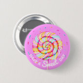 Lollipop Sweet Snoep Illustratie heeft een zoete d Ronde Button 5,7 Cm (Voorkant /achterkant)