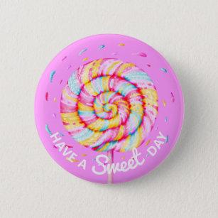 Lollipop Sweet Snoep Illustratie heeft een zoete d Ronde Button 5,7 Cm