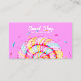 Lollipop Sweet Snoep Illustratie Homemade Pink Visitekaartje