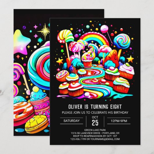 Lollipop Sweet Viering Verjaardag Kaart (Voorkant / Achterkant)