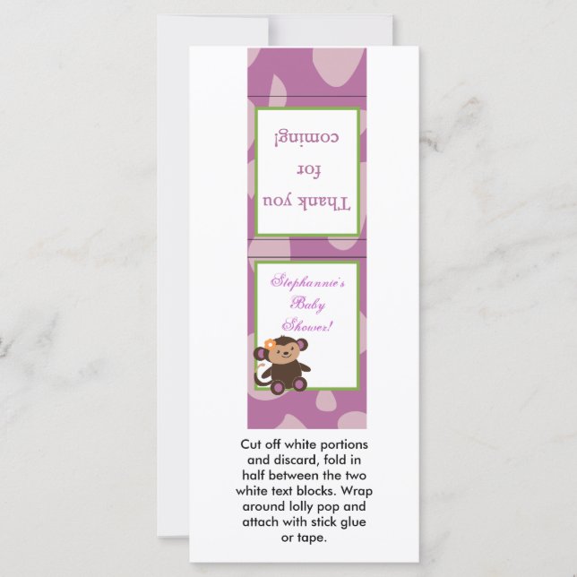Lollipop Topper Jacana PurpleAnimals (Voorkant)
