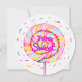 Lollipop Twee zoete Snoepjes karamel druppelt roze Kaart (Voorkant)