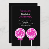 Lollipop-uitnodiging of creditcard kaart (Voorkant / Achterkant)