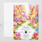 Lollipop Whimsical Candyland Verjaardag Kaart (Voorkant / Achterkant)