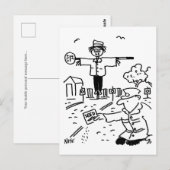 Lollipopman is aan het tuinieren briefkaart (Voorkant / Achterkant)