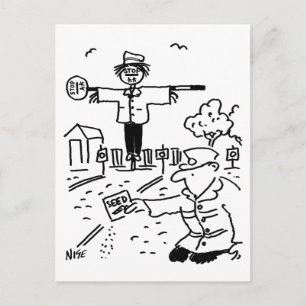 Lollipopman is aan het tuinieren briefkaart