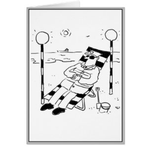 Lollipopman ligt te zonnebaden. Surrealistisch