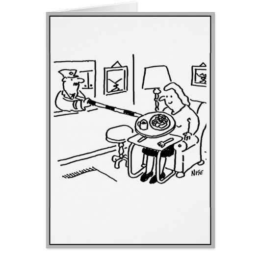 Lollipopman serveert eten vanuit zijn keukenluik (Voorkant)