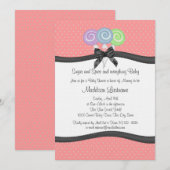 Lollipops en Polka Dots Baby shower Kaart (Voorkant / Achterkant)