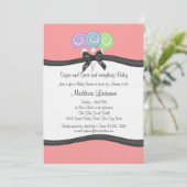 Lollipops en Polka Dots Baby shower Kaart (Staand voorkant)