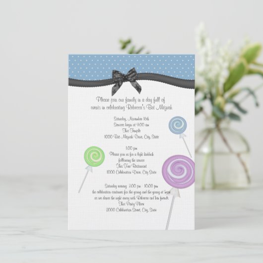 Lollipops en Polka Dots Evenementen en Informatie Informatiekaartje (Staand voorkant)