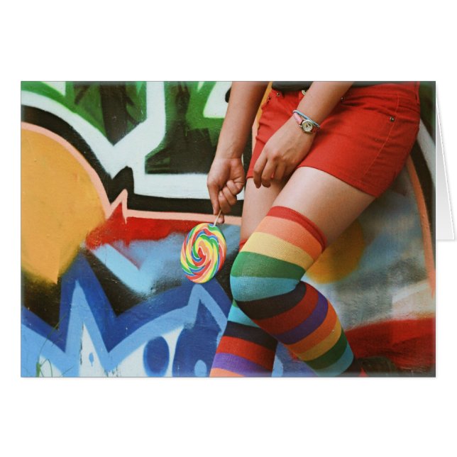 Lollipops en regenbogen - Blanco kaart (Voorkant Horizontaal)