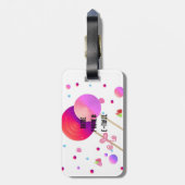 Lollipops en Snoepjes Stippen Bagagelabel (Achterkant verticaal)