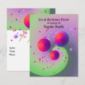 Lollipops en Sweets Birthday Invitation Kaart (Voorkant / Achterkant)