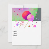 Lollipops en Sweets Birthday Invitation Kaart (Achterkant)