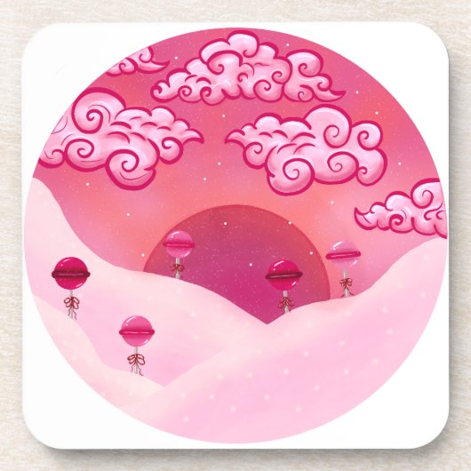 Lollipops en  wolken bier onderzetter (Voorkant)