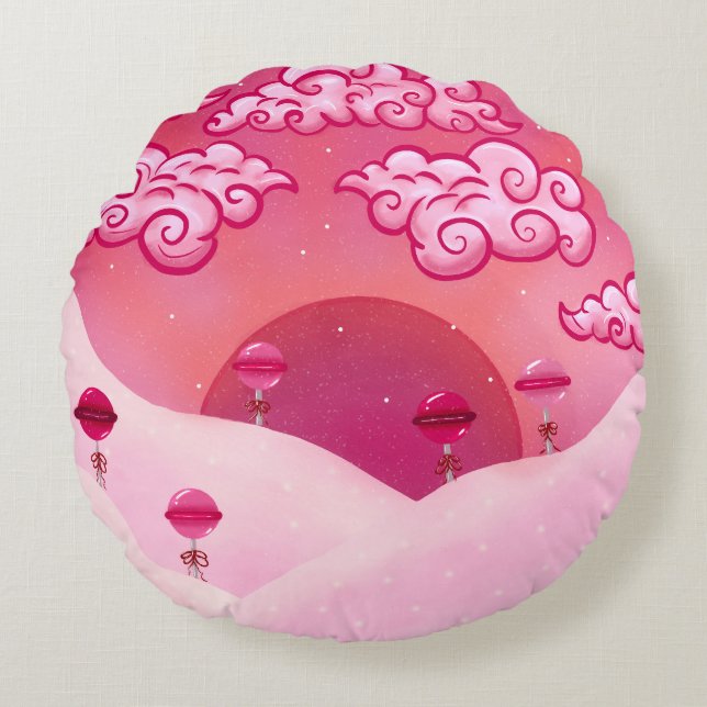 Lollipops en  wolken rond kussen (Voorkant)