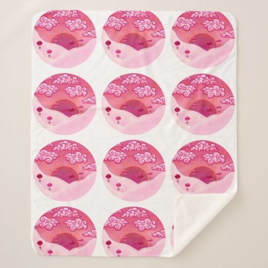 Lollipops en  wolken sherpa deken (Voorkant)