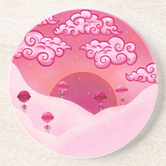 Lollipops en wolken zandsteen onderzetter (Voorkant)