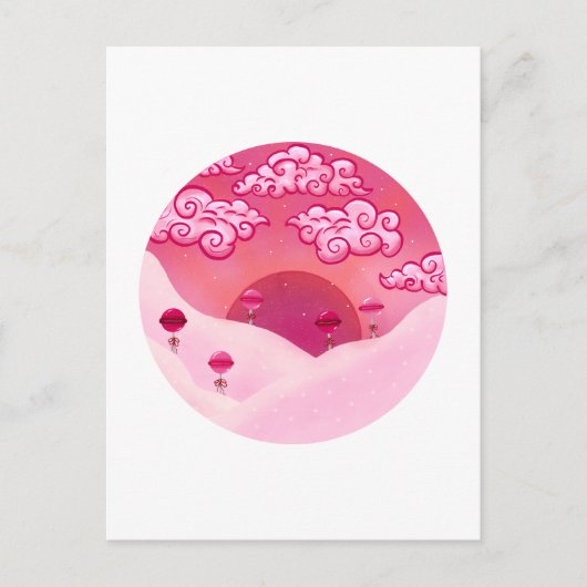 Lollipops en wolkenillustratie briefkaart (Voorkant)