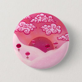 Lollipops en  wolkenillustratie ronde button 5,7 cm
