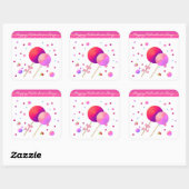 Lollipops Happy Valentines Day Vierkante Sticker (Vel)