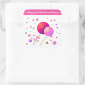 Lollipops Happy Valentines Day Vierkante Sticker (Tas)