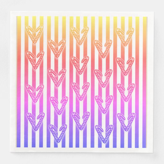 Lollipops Hearts Stripes Servet (Voorkant)