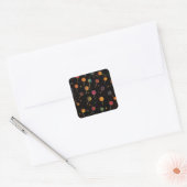 Lollipops in de ruimte - Rainbow Stars Galaxy Blac Vierkante Sticker (Envelop)