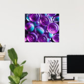 Lollipops in tinten van Paarse en Blauwgroen Poster (Thuiskantoor)