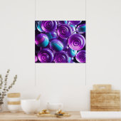 Lollipops in tinten van Paarse en Blauwgroen Poster (Keuken)