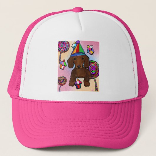 Lollipops Red Doxie Trucker Pet (Voorkant)