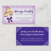 Lollipops snoep maker bakken visitekaartje roze (Voorkant / Achterkant)