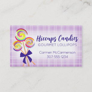 Lollipops snoep maker bakken visitekaartje roze