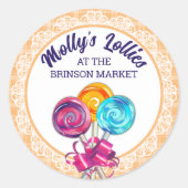 lollipops snoep maker bakketcadeautje label (Voorkant)