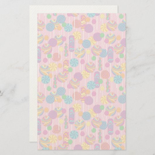 Lollipops Snoep Pattern Briefpapier (Voorkant / Achterkant)