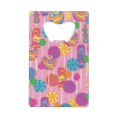 Lollipops Snoep Pattern Creditkaart Flessenopener (Voorkant)